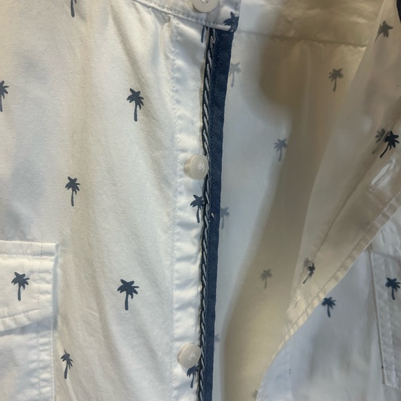 Men’s XL button up short sleeve white shirt with mini palm tree design print - Picture 12 of 12
